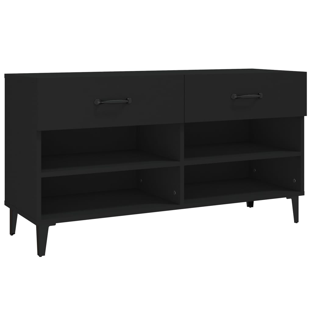 Shoe Cabinet Black 102x35x55 cm Engineered Wood
