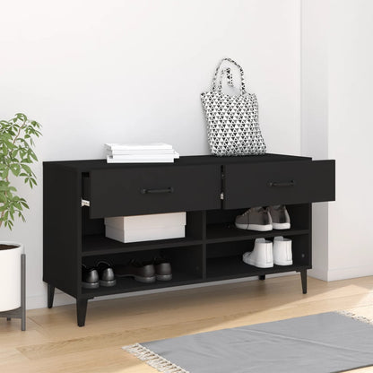 Shoe Cabinet Black 102x35x55 cm Engineered Wood