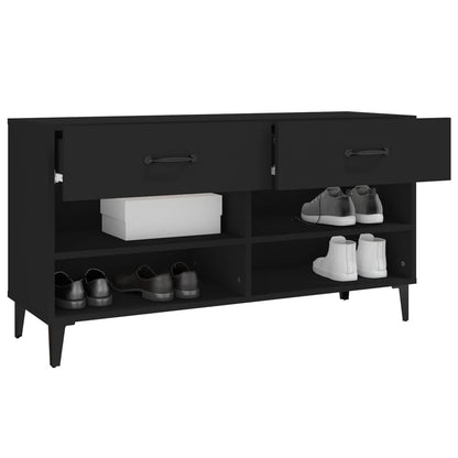 Shoe Cabinet Black 102x35x55 cm Engineered Wood
