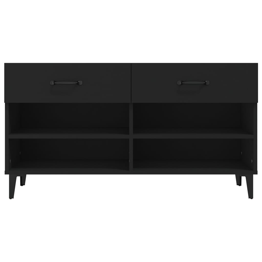 Shoe Cabinet Black 102x35x55 cm Engineered Wood