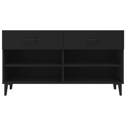 Shoe Cabinet Black 102x35x55 cm Engineered Wood