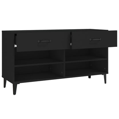 Shoe Cabinet Black 102x35x55 cm Engineered Wood