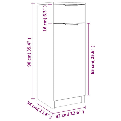 Bathroom Cabinet Grey Sonoma 32x34x90 cm Engineered Wood