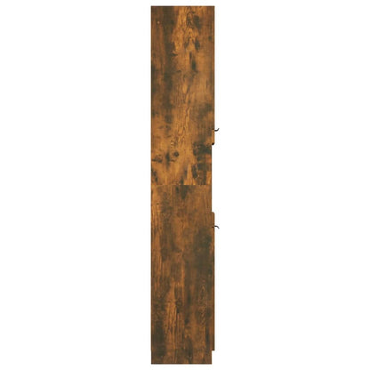 Bathroom Cabinet Smoked Oak 32x34x188.5 cm Engineered Wood