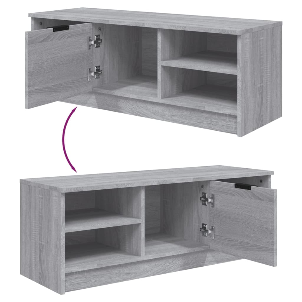TV Cabinet Grey Sonoma 102x35.5x36.5 cm Engineered Wood
