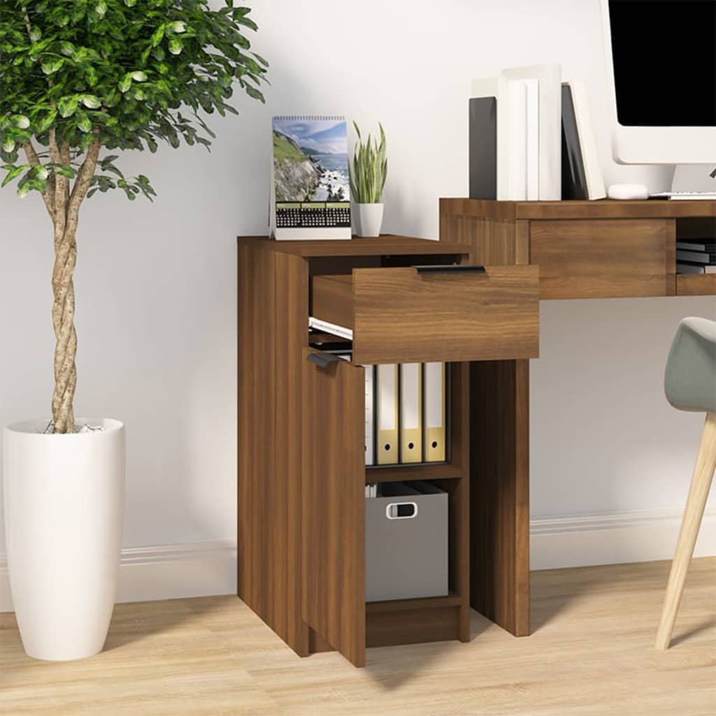 Desk Cabinet Brown Oak 33.5x50x75 cm Engineered Wood