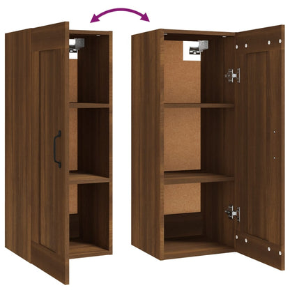 Hanging Cabinet Brown Oak 35x34x90 cm Engineered Wood