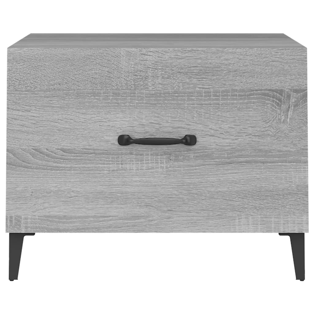 Coffee Table with Metal Legs Grey Sonoma 50x50x40 cm
