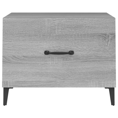 Coffee Table with Metal Legs Grey Sonoma 50x50x40 cm