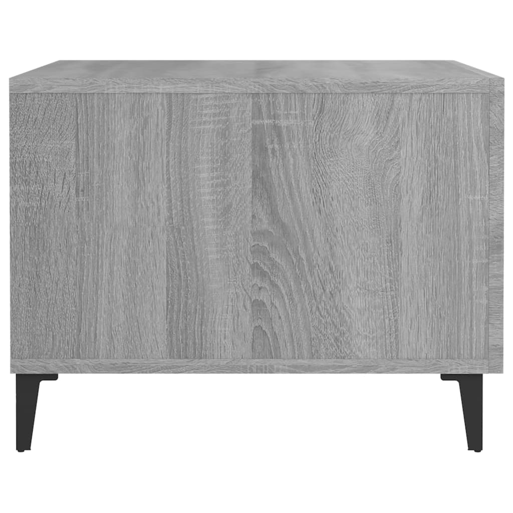 Coffee Table with Metal Legs Grey Sonoma 50x50x40 cm