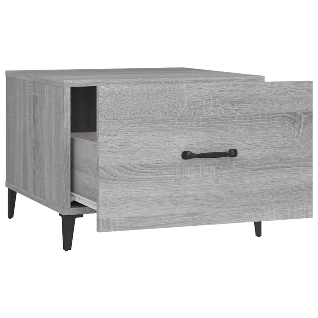 Coffee Table with Metal Legs Grey Sonoma 50x50x40 cm