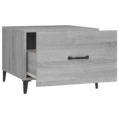 Coffee Table with Metal Legs Grey Sonoma 50x50x40 cm