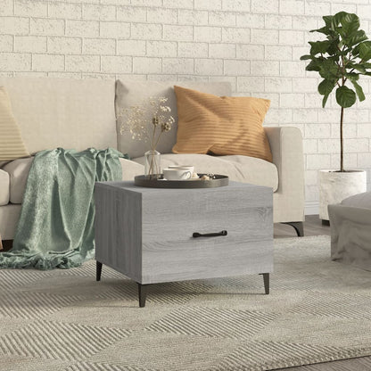 Coffee Table with Metal Legs Grey Sonoma 50x50x40 cm