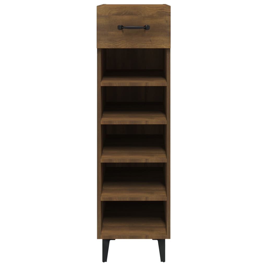 Shoe Cabinet Brown Oak 30x35x105 cm Engineered Wood