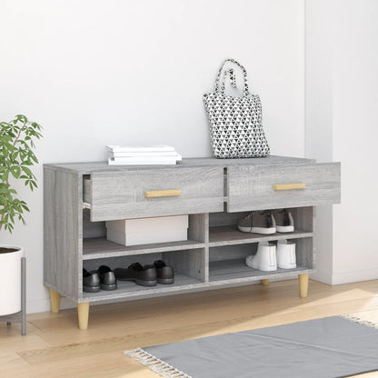 Shoe Cabinet Grey Sonoma 102x35x55 cm Engineered Wood
