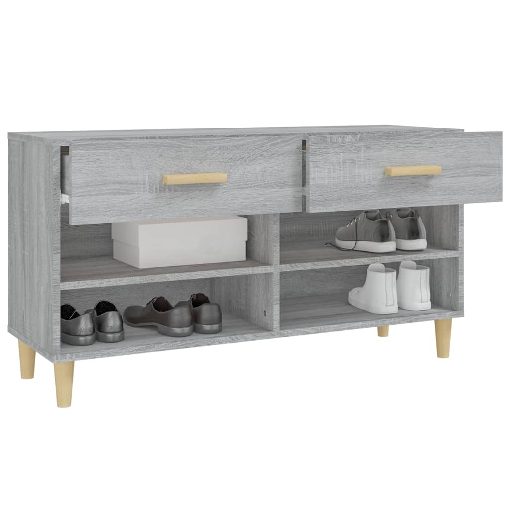 Shoe Cabinet Grey Sonoma 102x35x55 cm Engineered Wood