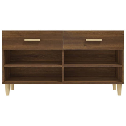 Shoe Cabinet Brown Oak 102x35x55 cm Engineered Wood