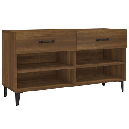 Shoe Cabinet Brown Oak 102x35x55 cm Engineered Wood