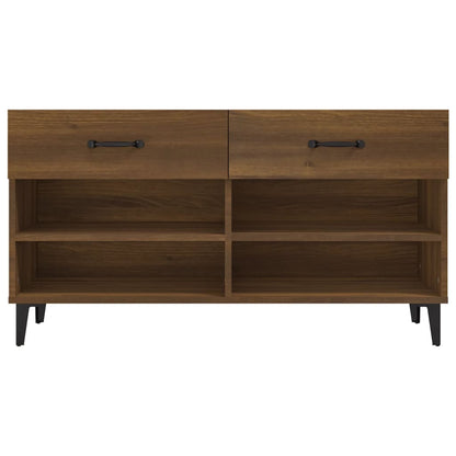 Shoe Cabinet Brown Oak 102x35x55 cm Engineered Wood