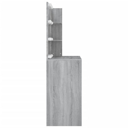 Dressing Table with LED Grey Sonoma 74.5x40x141 cm
