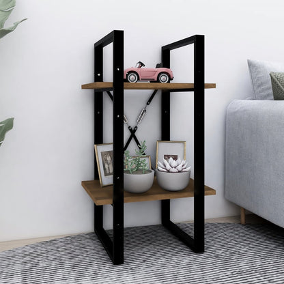 2-Tier Book Cabinet Brown Oak 40x30x70 cm Engineered Wood