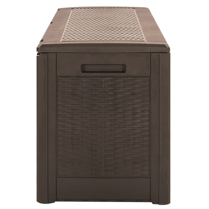 Garden Storage Box Brown 119x48x60 cm PP