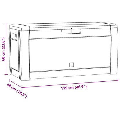 Garden Storage Box Anthracite 119x48x60 cm Polypropylene