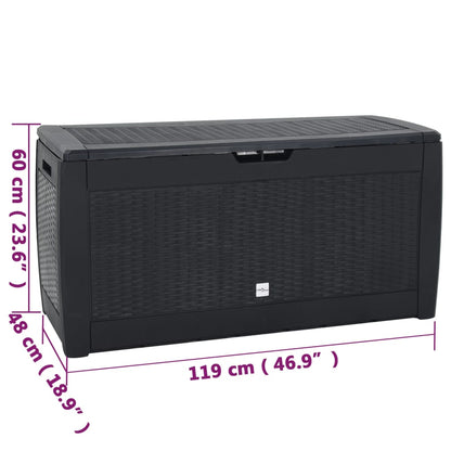Garden Storage Box Anthracite 119x48x60 cm Polypropylene
