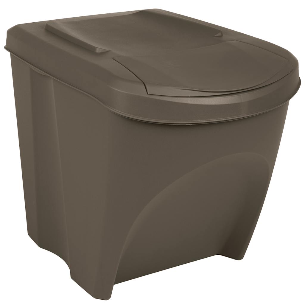 Stackable Garbage Bin Boxes 3 pcs Grey 75 L Polypropylene
