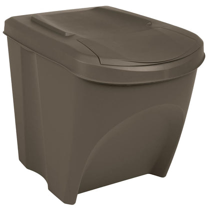 Stackable Garbage Bin Boxes 3 pcs Grey 75 L Polypropylene