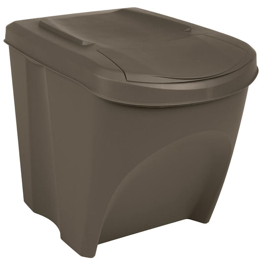 Stackable Garbage Bin Boxes 3 pcs Grey 75 L Polypropylene