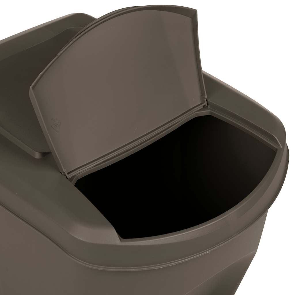 Stackable Garbage Bin Boxes 3 pcs Grey 75 L Polypropylene