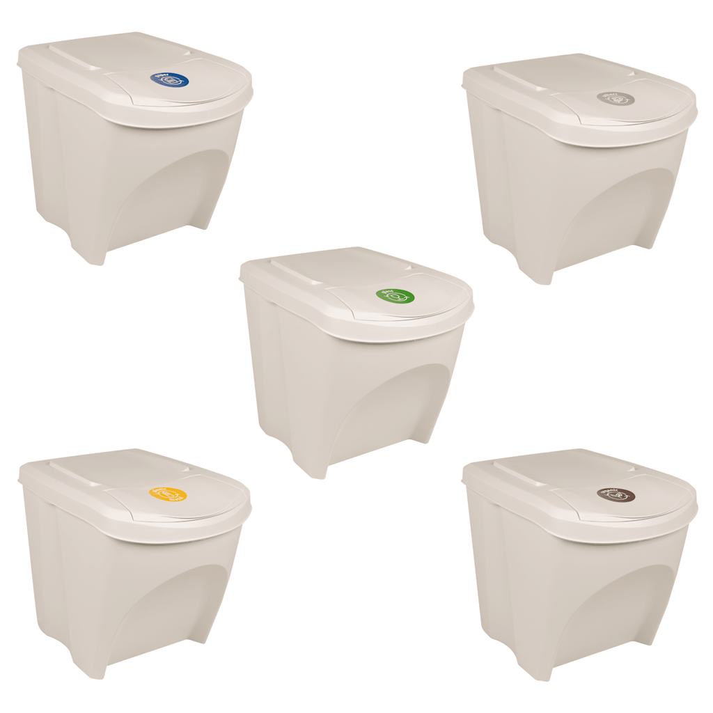 Stackable Garbage Bin Boxes 3 pcs White 75 L Polypropylene