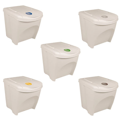 Stackable Garbage Bin Boxes 3 pcs White 75 L Polypropylene