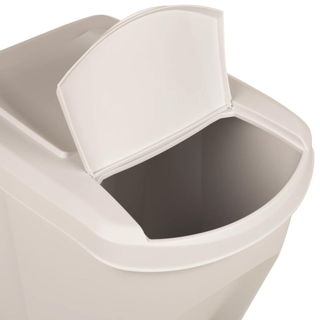 Stackable Garbage Bin Boxes 3 pcs White 75 L Polypropylene