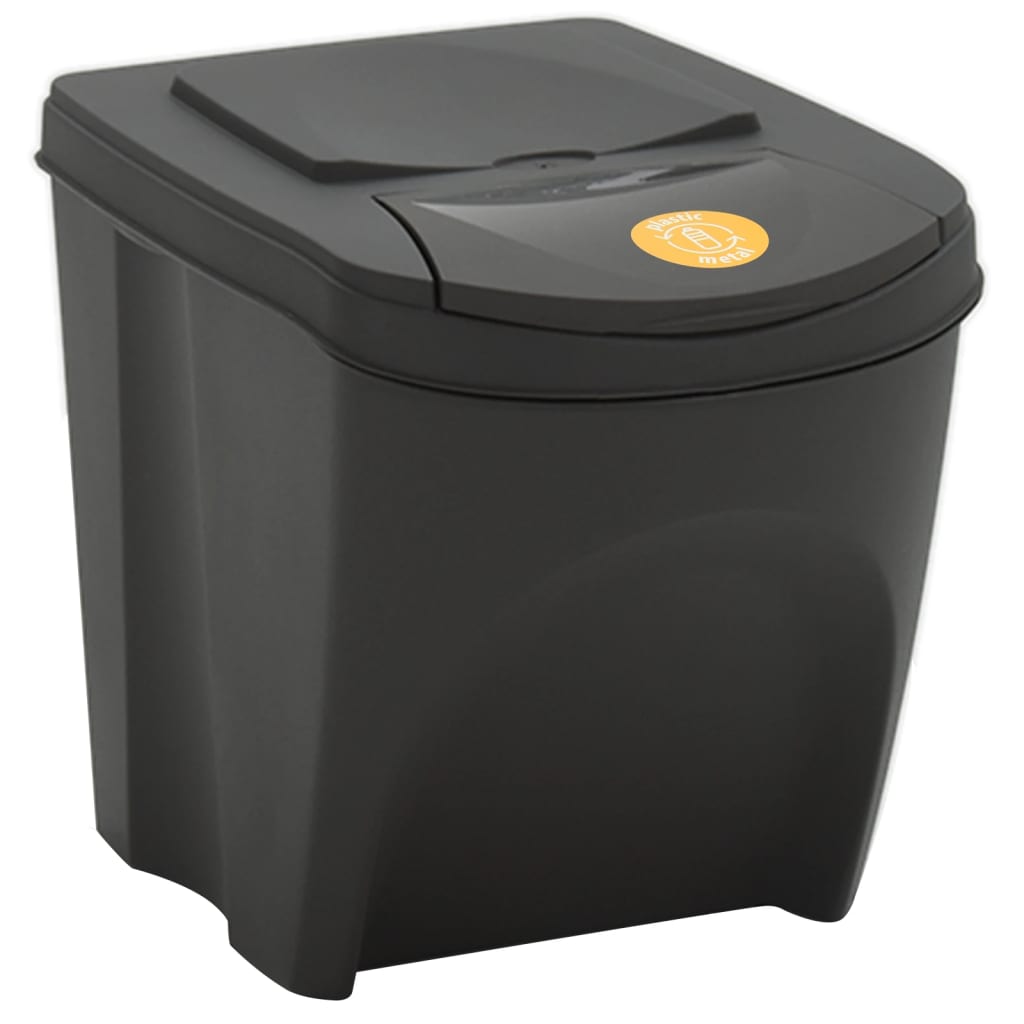 Stackable Garbage Bin Boxes 4 pcs Grey 100 L Polypropylene