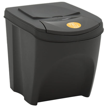 Stackable Garbage Bin Boxes 4 pcs Grey 100 L Polypropylene