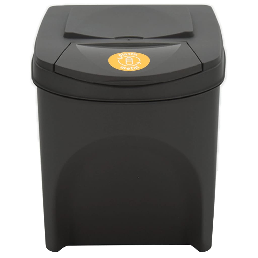 Stackable Garbage Bin Boxes 4 pcs Grey 100 L Polypropylene