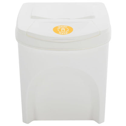 Stackable Garbage Bin Boxes 4 pcs White 100 L Polypropylene