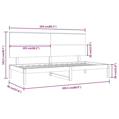 Day Bed without Mattress 90x200 cm Solid Wood Pine
