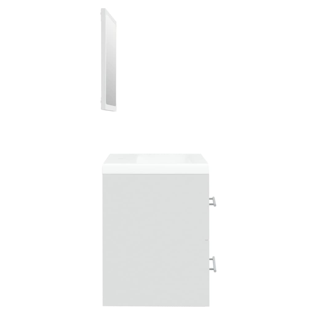 Sink Cabinet with Built-in Basin White Engineered Wood