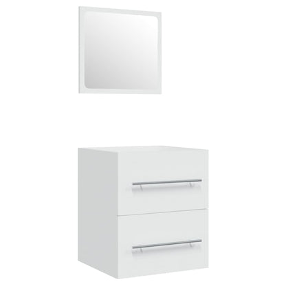 Sink Cabinet with Built-in Basin White Engineered Wood