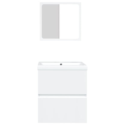 Bathroom Sink Cabinet with Basin and Mirror White