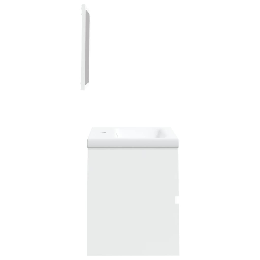 Bathroom Sink Cabinet with Basin and Mirror White