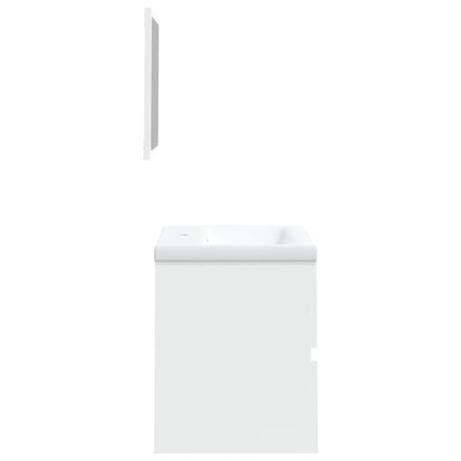 Bathroom Sink Cabinet with Basin and Mirror White