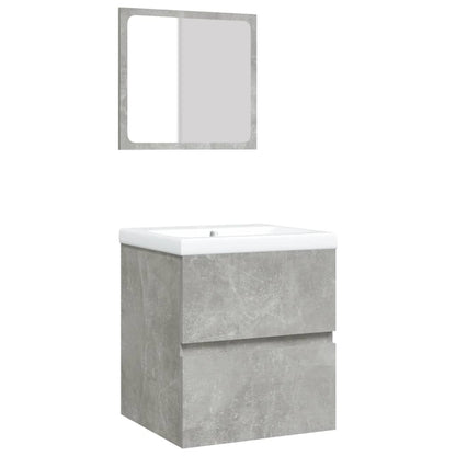Bathroom Sink Cabinet with Basin and Mirror Concrete Grey