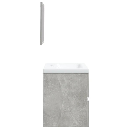 Bathroom Sink Cabinet with Basin and Mirror Concrete Grey