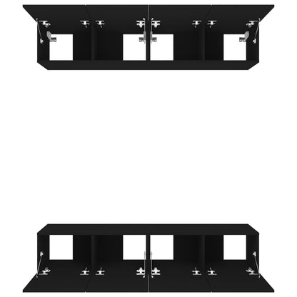 TV Cabinets 4 pcs Black 80x30x30 cm Engineered Wood