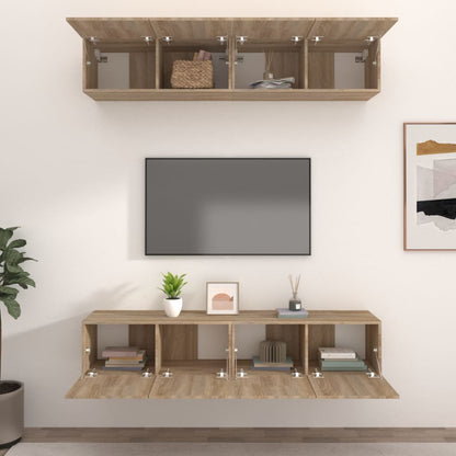 TV Cabinets 4 pcs Sonoma Oak 80x30x30 cm Engineered Wood