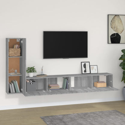 3 Piece TV Cabinet Set Grey Sonoma Engineered Wood